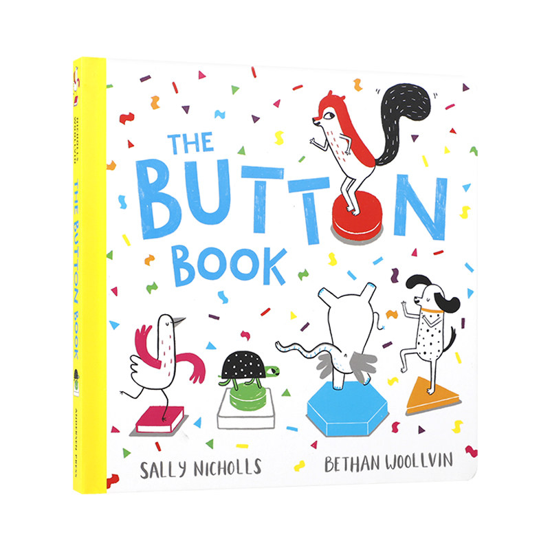 英文原版The Button Book 按钮书 2-6岁低幼儿童英语趣味启蒙早教书 颜色形状认知绘本图画书 亲子读物 宝宝撕不烂纸板书