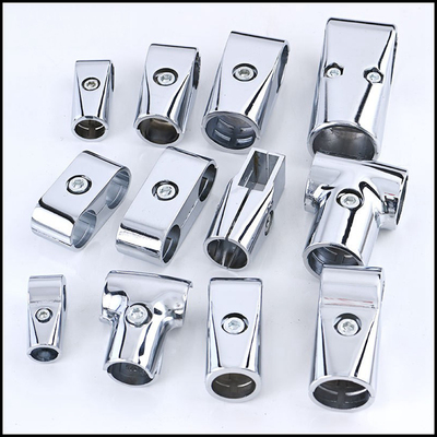 25/32mm不锈钢圆管连接件展架落地晾衣架晒衣杆花架两通三通接头