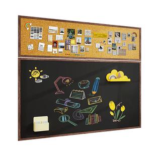 儿童房黑板墙大黑板墙挂式磁性涂鸦写字板照片毛毡软木板组合定制家用装饰墙面客厅走廊玄关布置文化墙留言板