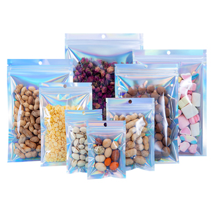 镭射阴阳自封袋镀铝箔首饰品耳坠项链密封口袋手机壳塑料包装袋