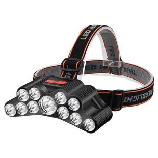 新款跨境11led头戴式手电筒頭头灯防水燈充电矿灯强光钓鱼夜户外