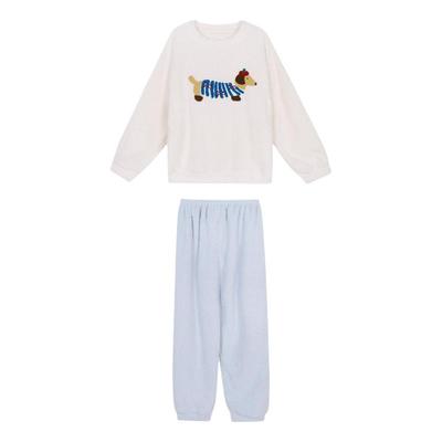 馨帮帮卡通小狗珊瑚绒家居服套装