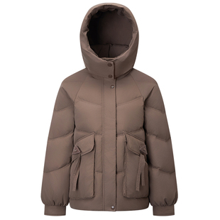 千仞岗2025秋冬短款羽绒服新款连帽保暖通勤气质复古时尚女款外套