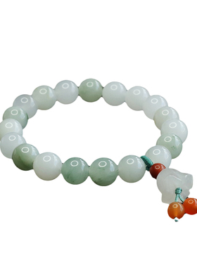 天然玉石手串天山翠玉兰花流苏手链女士气质简约饰品情侣闺蜜礼物