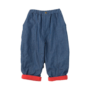 BREEZEsquare专柜同款儿童加绒保暖撞色卷边休闲萝卜裤P521015