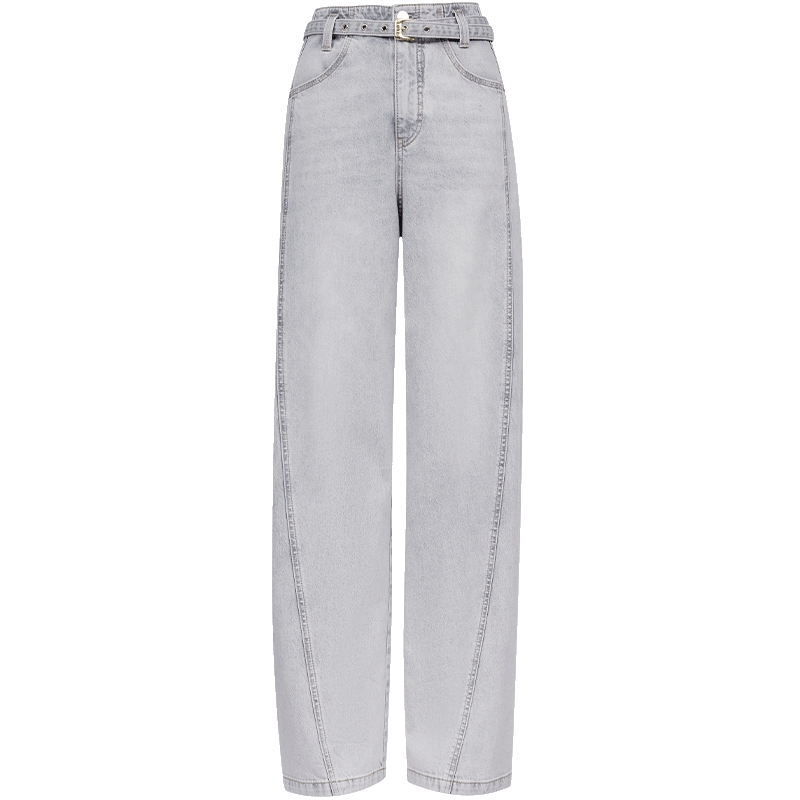 ONLY2025秋季新款立体斜裁裤线高腰宽松男友裤锥形裤牛仔裤女