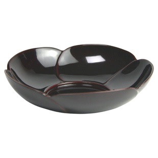 日本大漆梅花形高级茶托壶承杯垫122mm茶道珍品