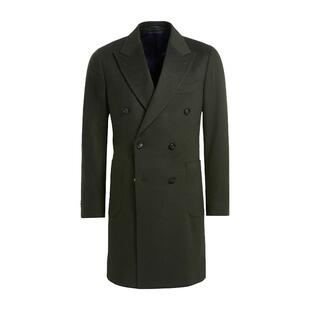 【小码】奥莱SUITSUPPLY中绿色羊毛双排扣毛呢大衣