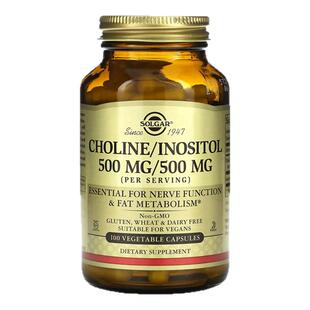 Solgar索尔加胆碱肌醇胶囊B族维生素大脑神经健康健康代谢