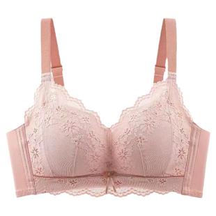 小胸文胸罩无钢圈加厚3CM深V聚拢上托不空杯调整型女性感蕾丝内衣