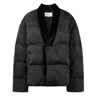 秋水伊人提花V领国风盘扣羽绒服2025年冬季新款舒适暖和优雅外套