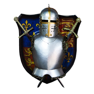 中世纪战士盔甲墙面装饰品酒吧壁挂立体壁饰网咖铁艺金属挂件loft