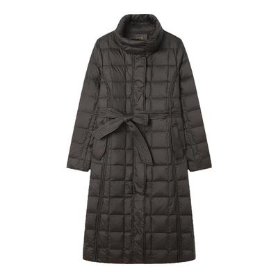白鹿语简约风中长款立领羽绒服