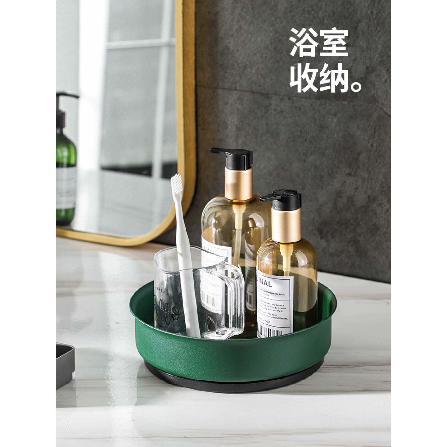 A加厚旋转调料架置物架厨房调味品调味料瓶收纳盘度可旋转托盘