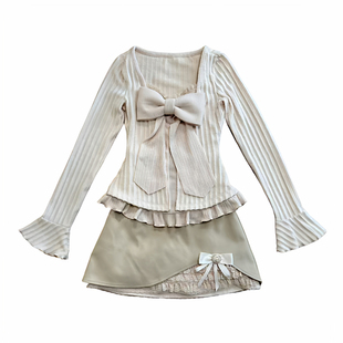 越韩小鱼Musefish 樱岛之恋 法式收腰纯欲少女上衣高腰半裙套装女