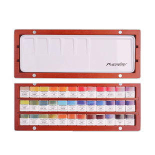 马蒂尼卡拉瓦乔大师级固体水彩颜料套装木盒专业美术便携水粉初学者学生手绘画儿童画画工具单块12色24色36色