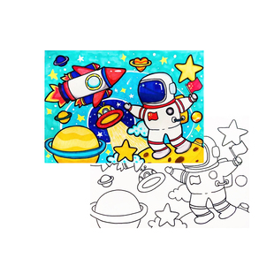 科幻未来海底环保创意4K开儿童画电子模板幼儿中小打印线稿科幻画