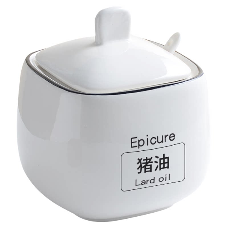 迈卡伦 陶瓷耐高温猪油罐盐罐家调味瓶罐/调料研磨器