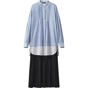 播 bo 商场同款拼接连衣裙女24春秋休闲长裙BDR3LD2333