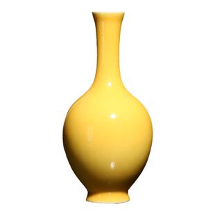 陶艺家蔡晓芳先生 晓芳窑娇黄小胆瓶花瓶早期作品摆件