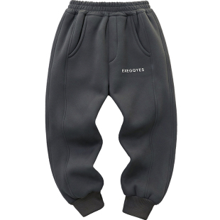 男童加厚羊羔绒运动裤~中大童过冬棉裤儿童保暖加绒卫裤收口裤子