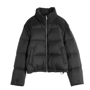 ELLE黑色90白鸭绒两穿短款显瘦羽绒服女2025冬装新款加厚保暖外套