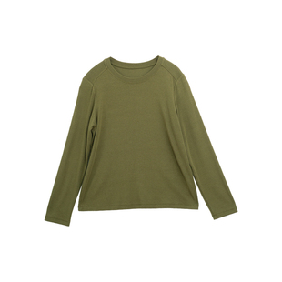 忘城N846座/与自然共生/秋季棉氨纶柔软百搭长袖正肩T恤t衫女上衣