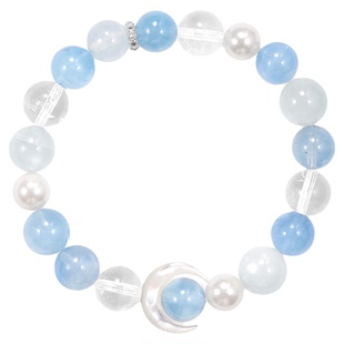 【直播—海上明月】zeroline海蓝宝水晶手链女白水晶手串生日礼物