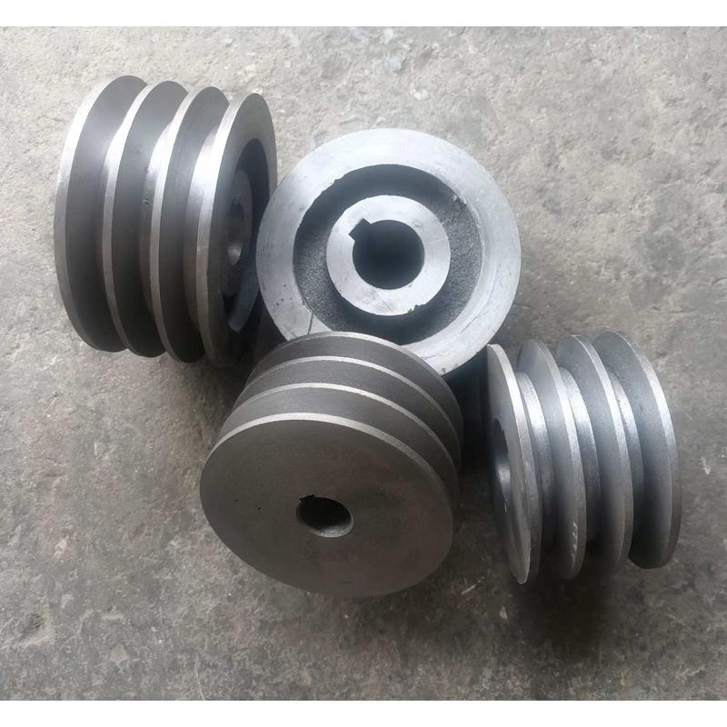 全自动三槽皮带轮铸铁皮带盘电机用轮白色实心A型B型黑色内径标准