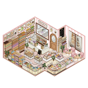 (码货爱好者福音)免剪送镊子芯陌3D经营造景贴纸立体叠堆解压微缩场景DIY大人大学生拼贴宅家打发时间好物