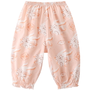 宝宝防蚊裤女童夏季长裤薄款儿童灯笼裤中国风婴儿休闲裤男童裤子