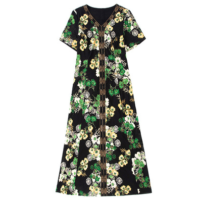 60岁中老年妈妈装连衣裙夏季长款