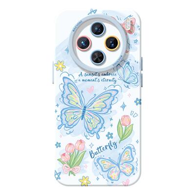 适用vivox300手机壳女款x100s保护套x80pro硅胶70全包防摔x60tpro高级50新款x200蝴蝶vivo简约卡通pro+软外壳