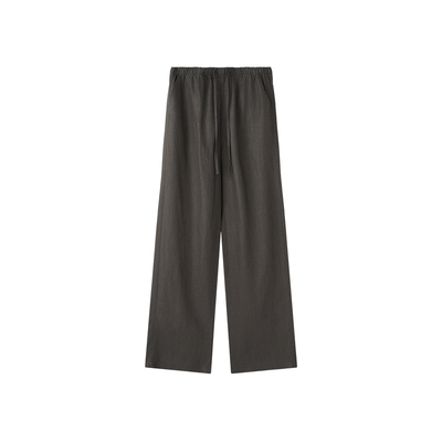 小禾【散文诗】100汉麻天然丝缎光泽凉感挺阔抗皱高腰宽松阔腿裤