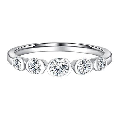 Flourishan钻石戒指925银钻戒