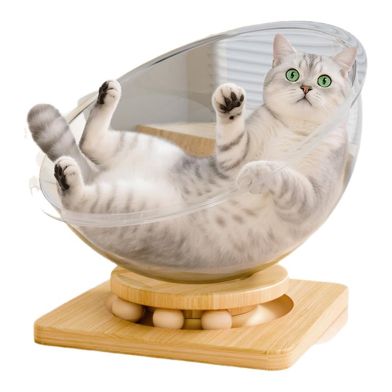太空舱猫窝四季通用高透亚克力非实木转盘凉感猫窝猫玩具猫床一体