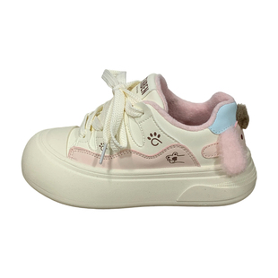 人本布丁狗加绒大头鞋女冬季新款学生原创鞋子小众女鞋休闲小白鞋