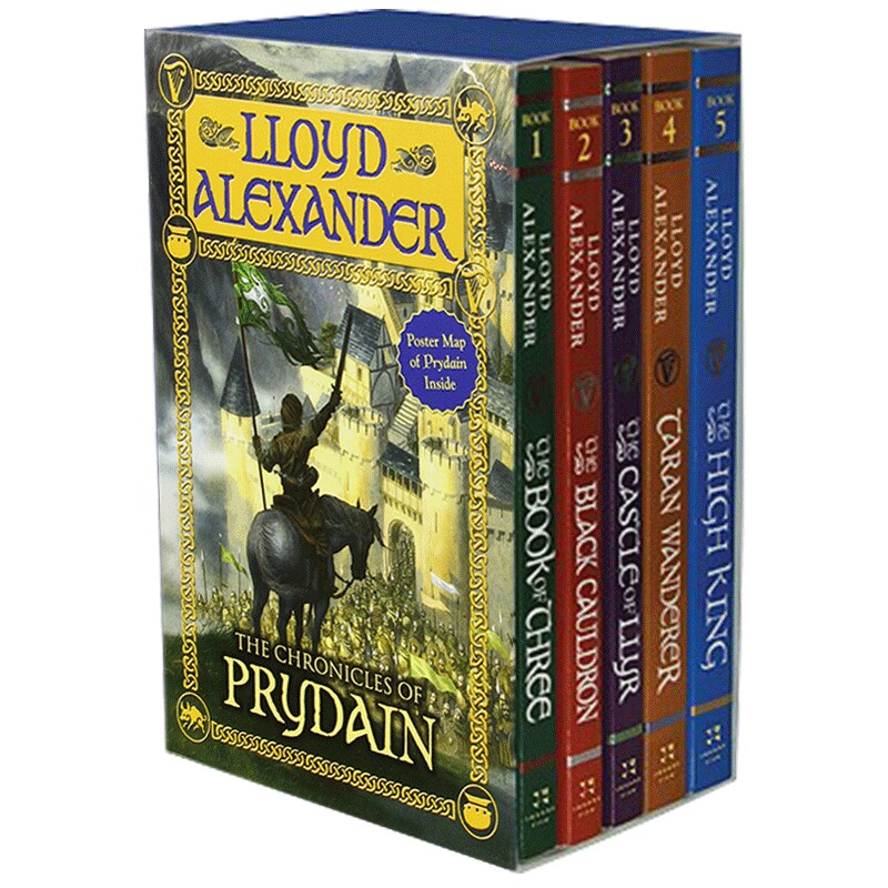 奇幻岛英雄系列全5册套装 英文原版小说 The Chronicles of Prydain纽伯瑞奖 至高王 黑神锅 劳埃德亚历山大 英文版课外阅读书