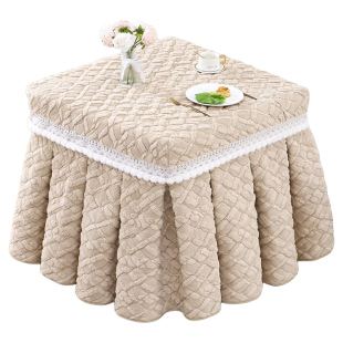 冬季新款电炉罩套烤火桌子套罩正方形加绒加厚双面绒取暖烤火罩套