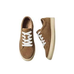 HauttonJeans老钱风板鞋男2026新款复古休闲鞋真皮男鞋简约平底鞋