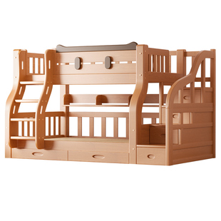 实木上下床双层床儿童二层床架小户型家具高低床子母床上下铺成人