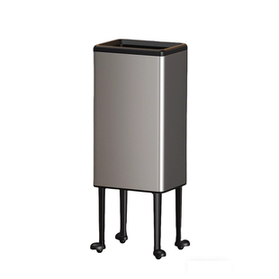 厨房高脚垃圾桶高款可移动家用不锈钢高个子免弯腰卫生桶2026新款