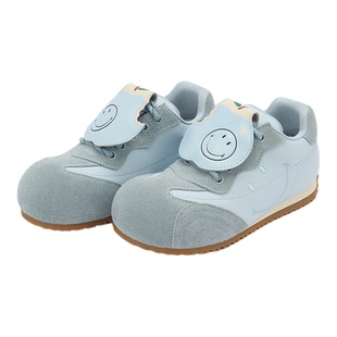 SMILEY笑脸灰蓝小苹果翻盖厚底增高女大头华夫底阿甘鞋运动休闲鞋