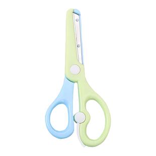 儿童安全剪刀幼儿园手工剪纸剪刀小学生防夹手弹力圆头塑料小剪子