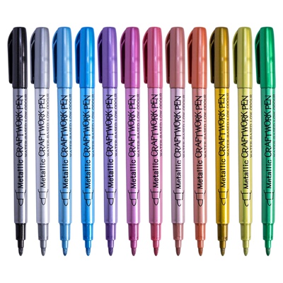 广纳金银12色brush金属油漆笔