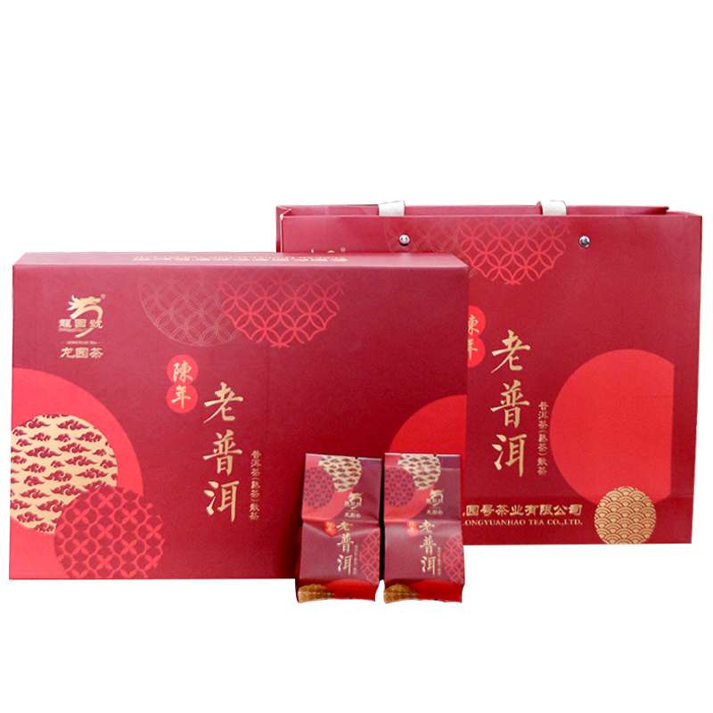 龙园号 熟茶 陈年老普洱20袋x6g 小袋礼盒装 散茶(2015年发酵)