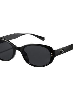 cyxus眼镜窄框潮复古高级感椭圆形墨镜女欧美街拍太阳镜防紫外线