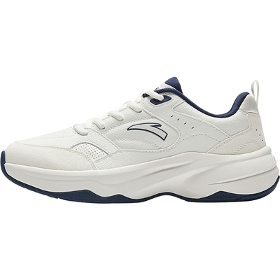 安踏女鞋ACE2皮面防泼水运动鞋女款2025新款冬季白色网球风格鞋子