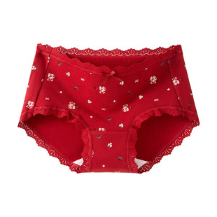青少年少女孩本命年红色内裤纯棉抗菌属马年初高中学生大童三角裤