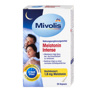 德国Mivolis褪黑素缬草加强版胶囊维持正常睡眠质量肌肉心理功能